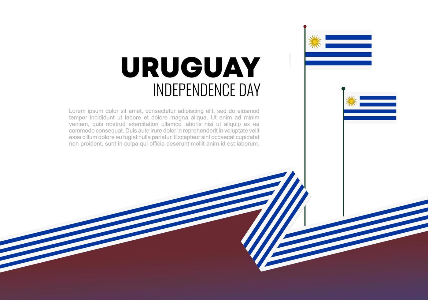 fundo do dia da independência do uruguai para celebração em 25 de agosto. vetor