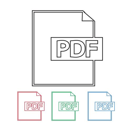 Sinal de símbolo de ícone PDF vetor