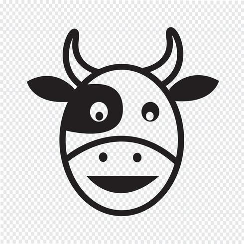 Ícone de cabeça de vaca vetor