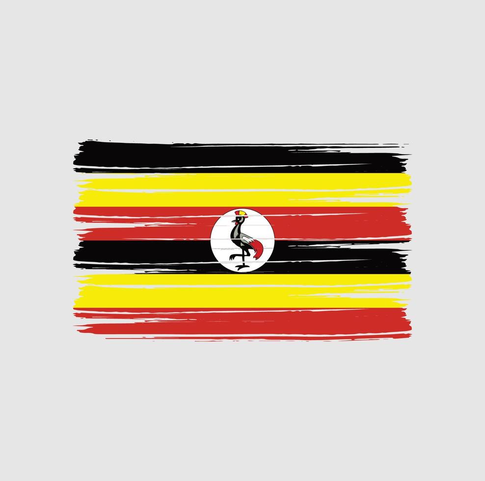 escova de bandeira uganda vetor