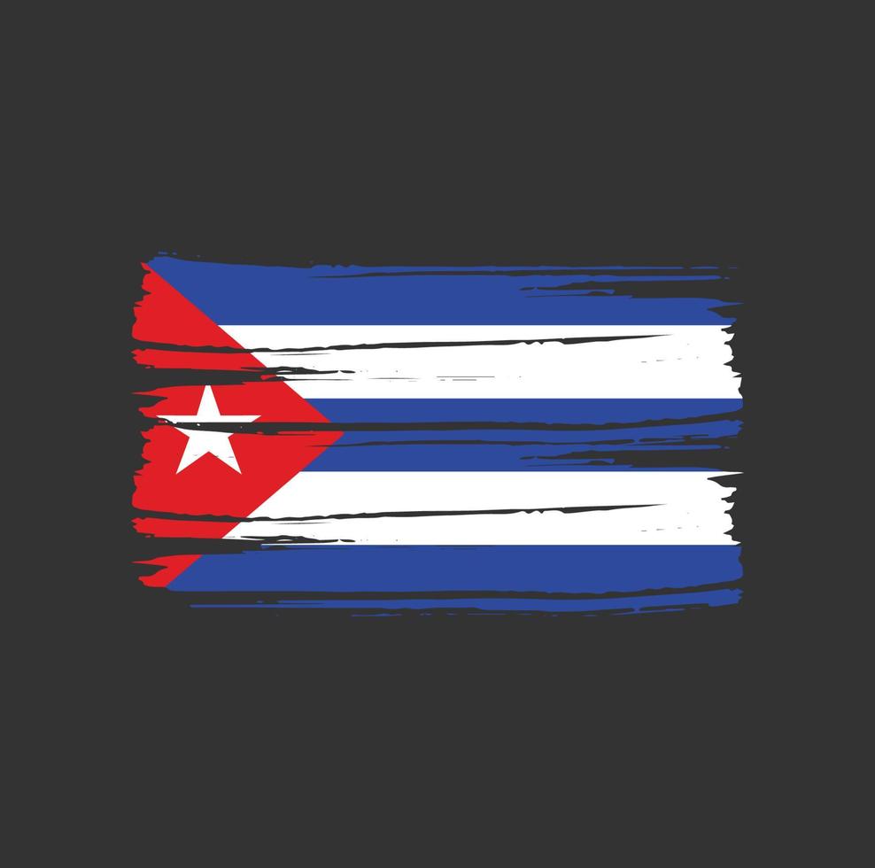 pinceladas de bandeira de cuba vetor