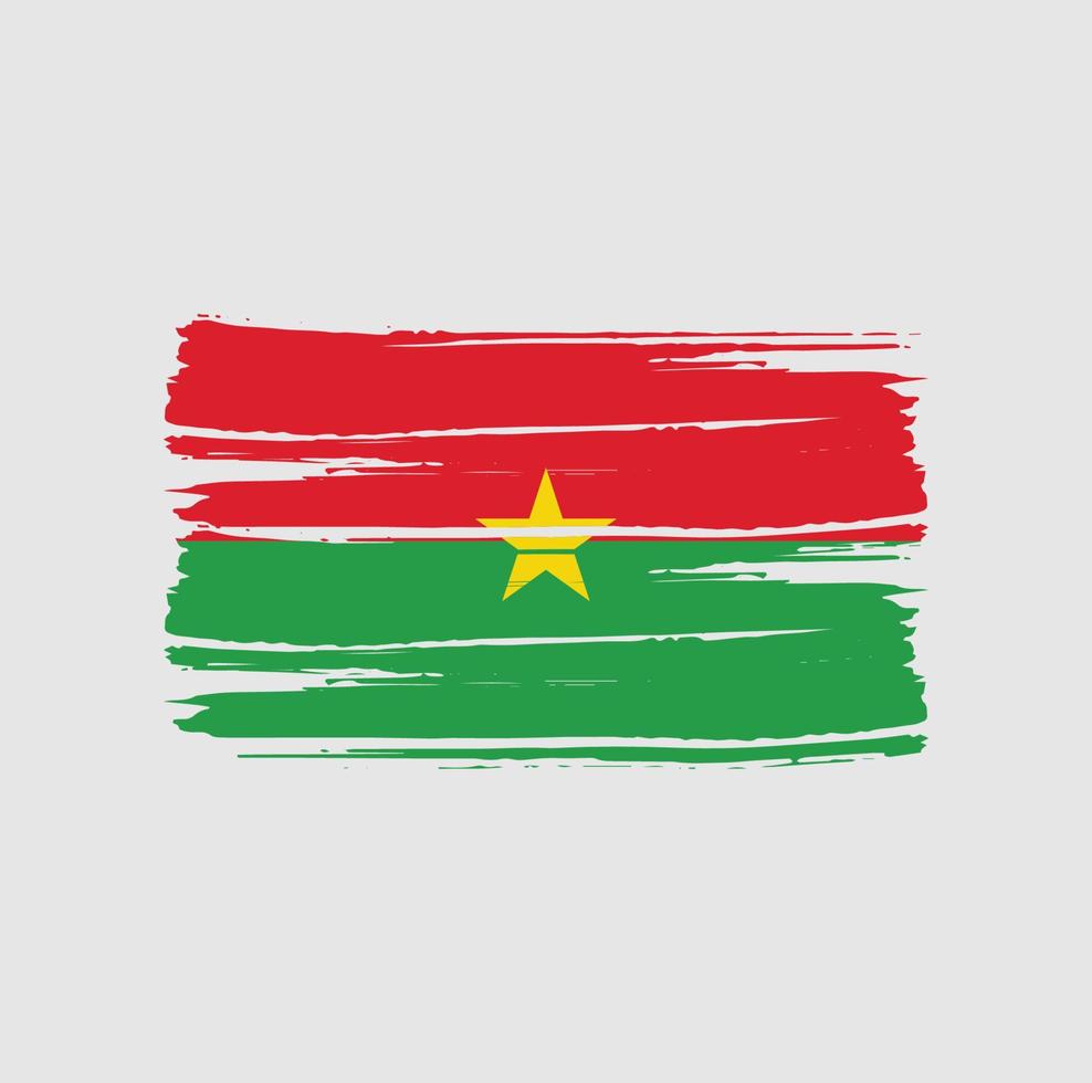 pinceladas de bandeira de burkina faso vetor