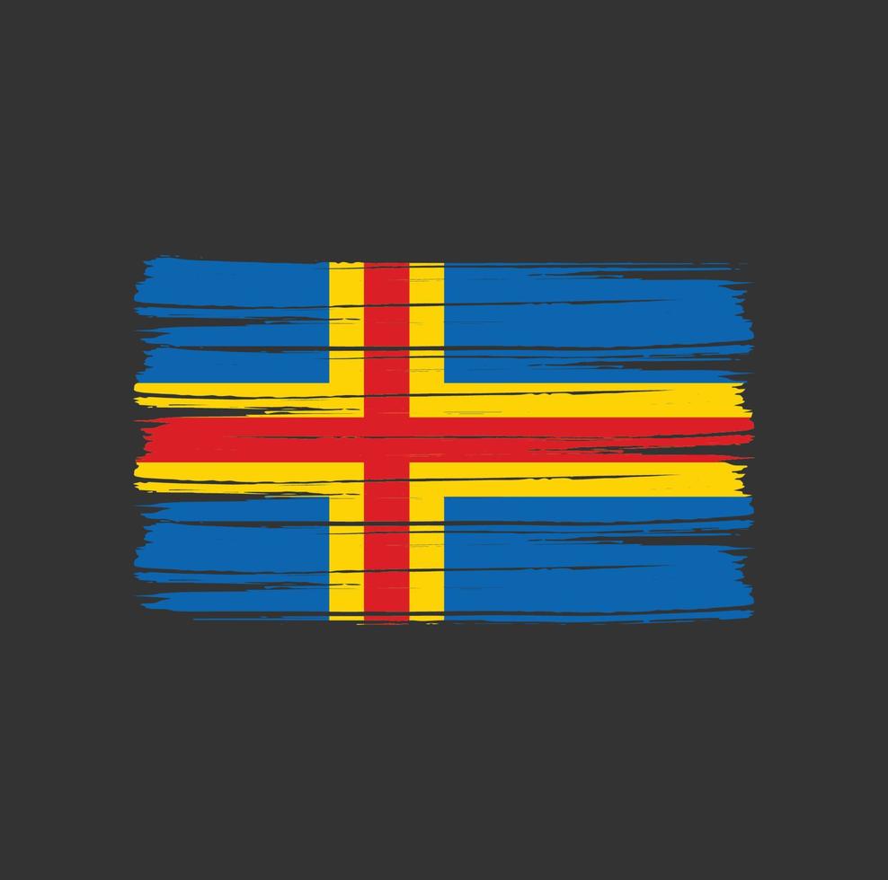 escova de bandeira das ilhas aland vetor