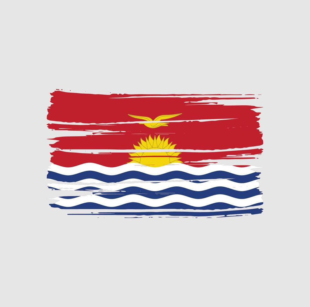 pinceladas de bandeira de kiribati vetor