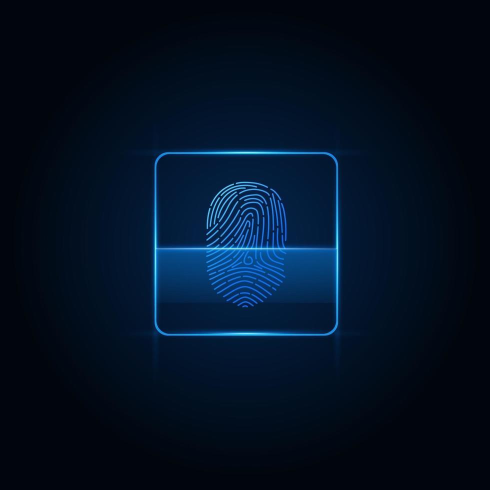 digitalizar impressão digital, segurança cibernética e controle de senha por meio de impressões digitais, acesso com identificação biométrica vetor