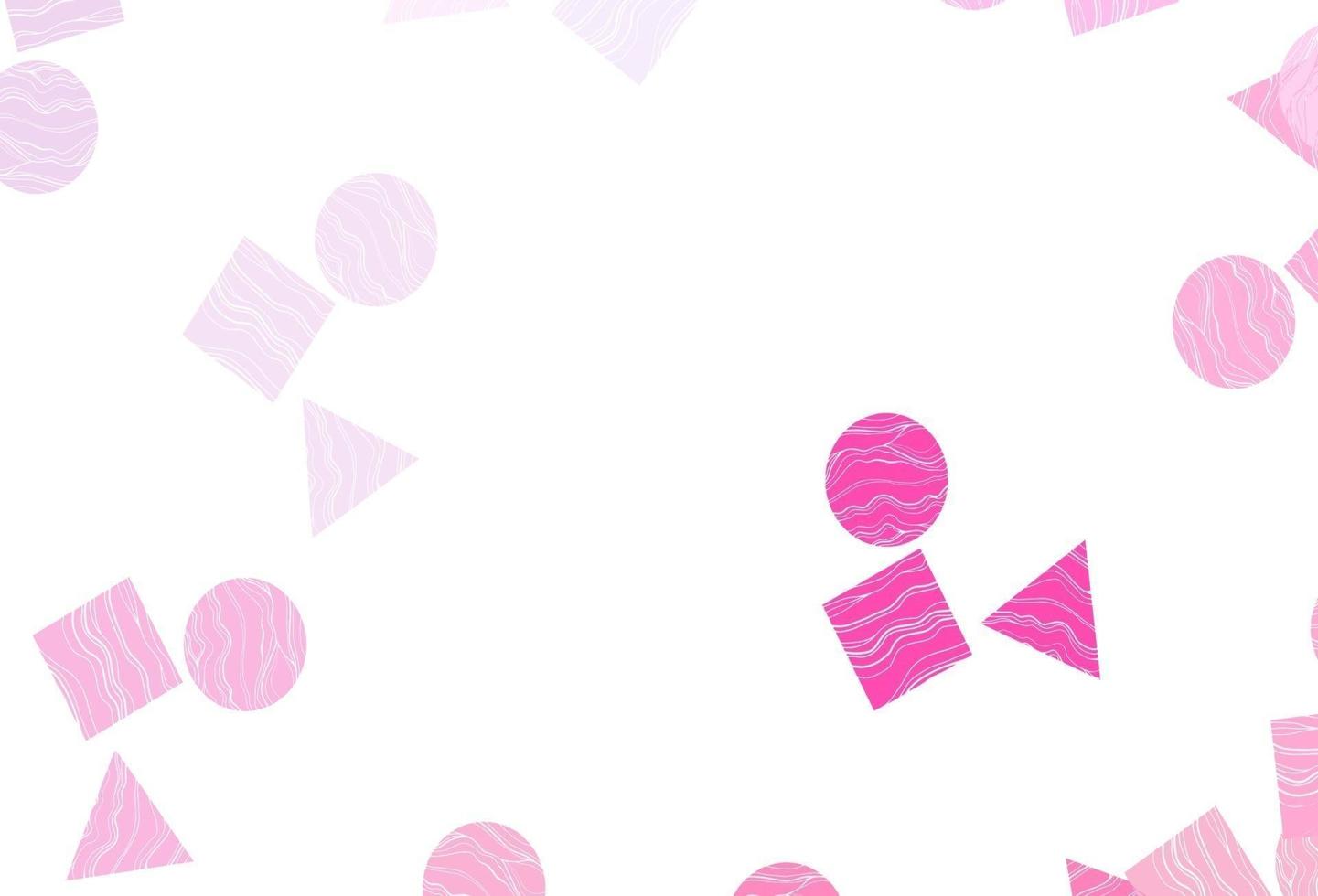 pano de fundo rosa claro, azul vector com linhas, círculos, losango.