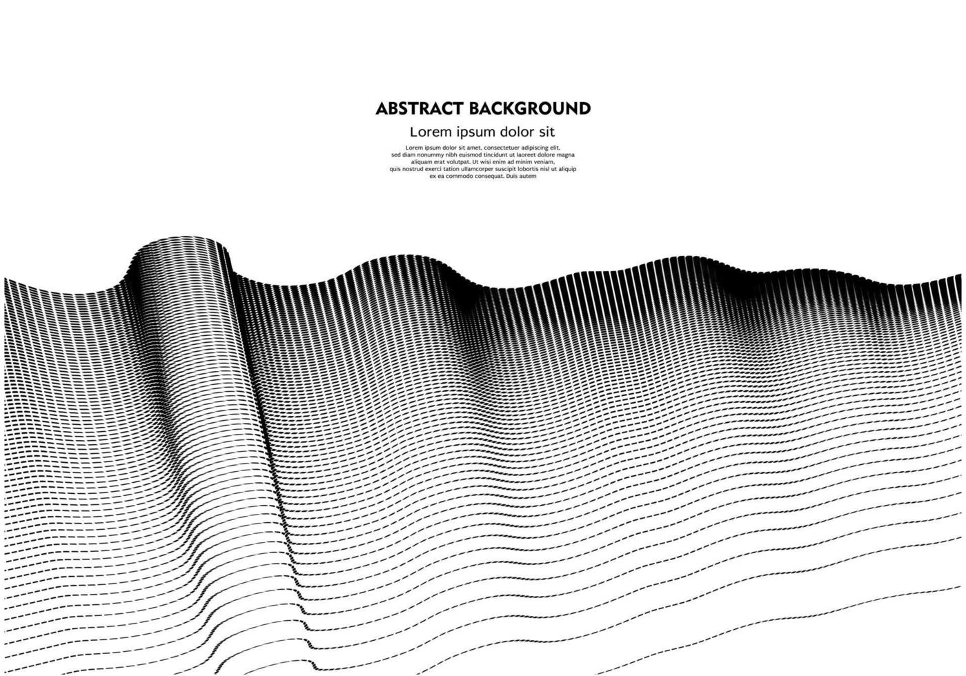 fundo de partícula de onda minimalista abstrato em preto e branco. ilustração vetorial vetor