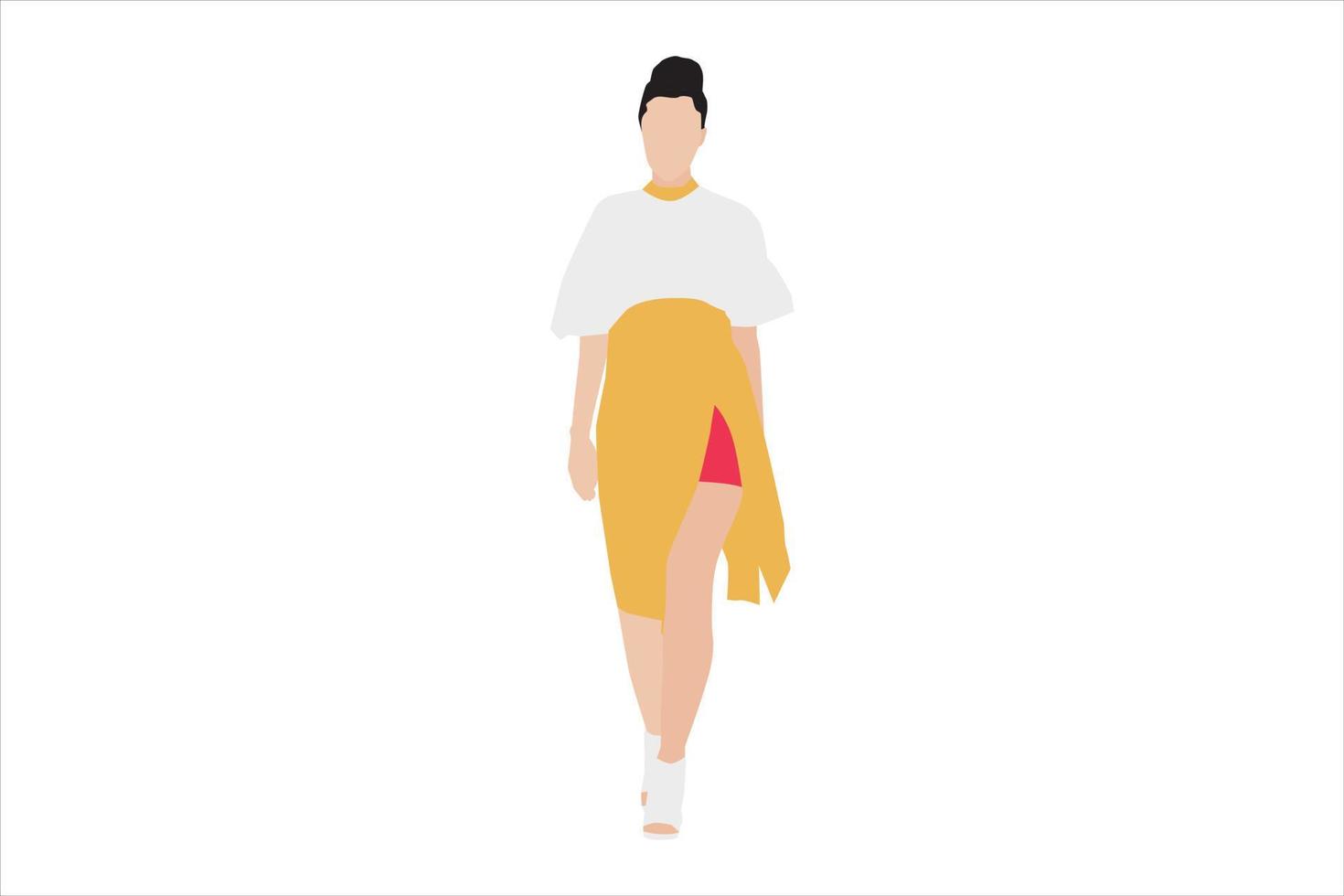 ilustração vetorial de mulheres elegantes andando na calçada vetor