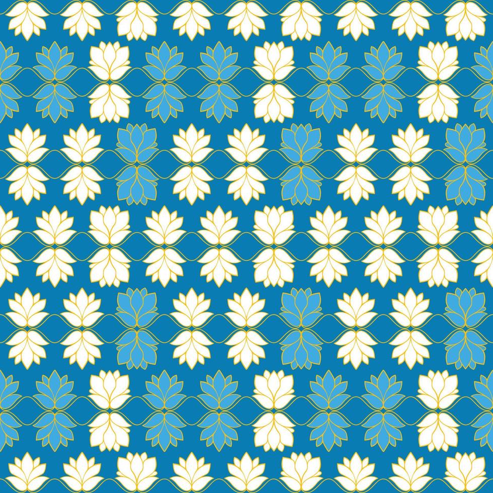 padrão de flor de lótus, estilo mosaico. padrão sem emenda. ótimo para tecido de primavera ou verão, reserva de sucata, embrulho, papel de parede, azulejo, louça, projetos de design de produto. design de padrão de superfície - vetor