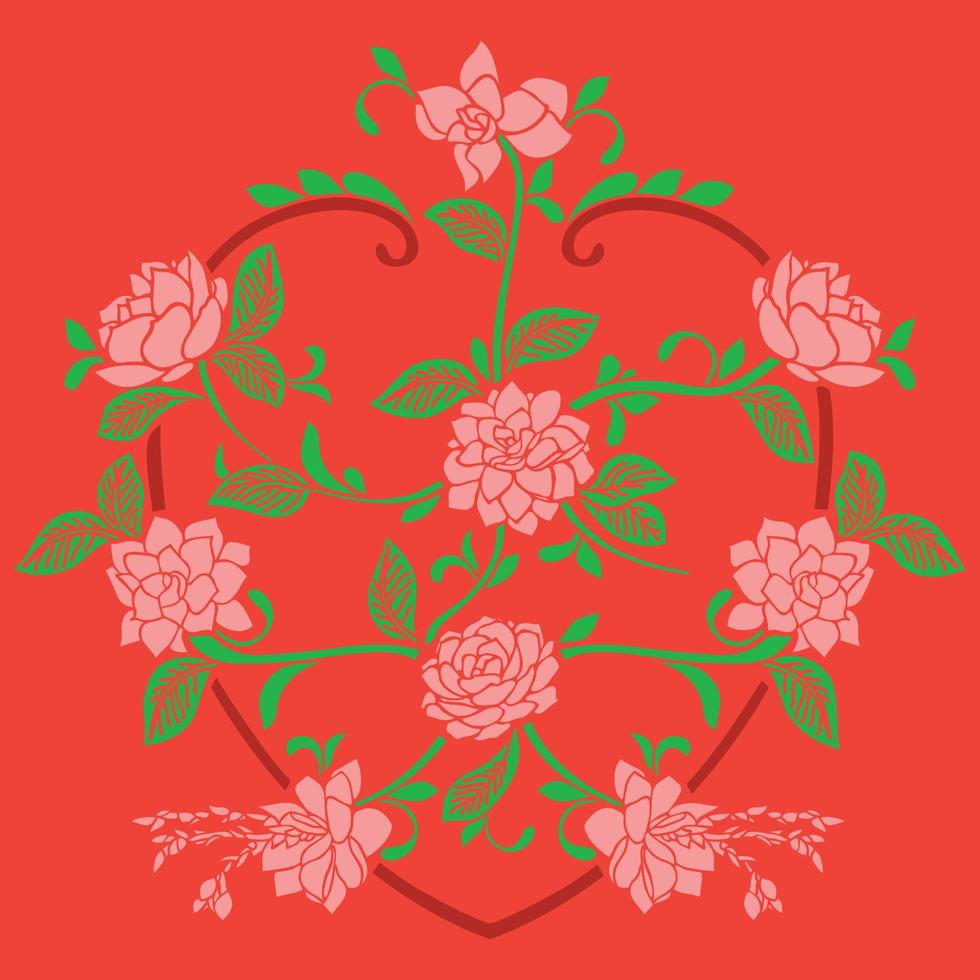 quadro de coração de amor rosa. ótimo para embrulho de presente, cartões, reserva de sucata, cartas, papel de parede, azulejo, louça, projetos de design de produto. vetor