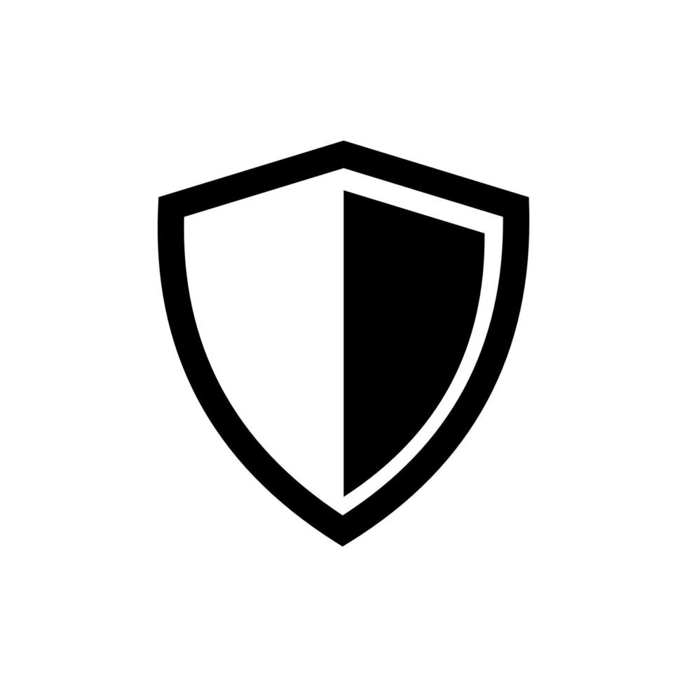 conjunto de ícones de proteção de escudo vetorial preto no branco vetor