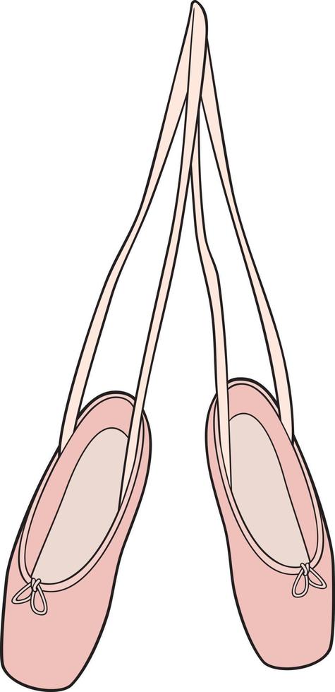 ilustração vetorial de sapatos de balé rosa vetor