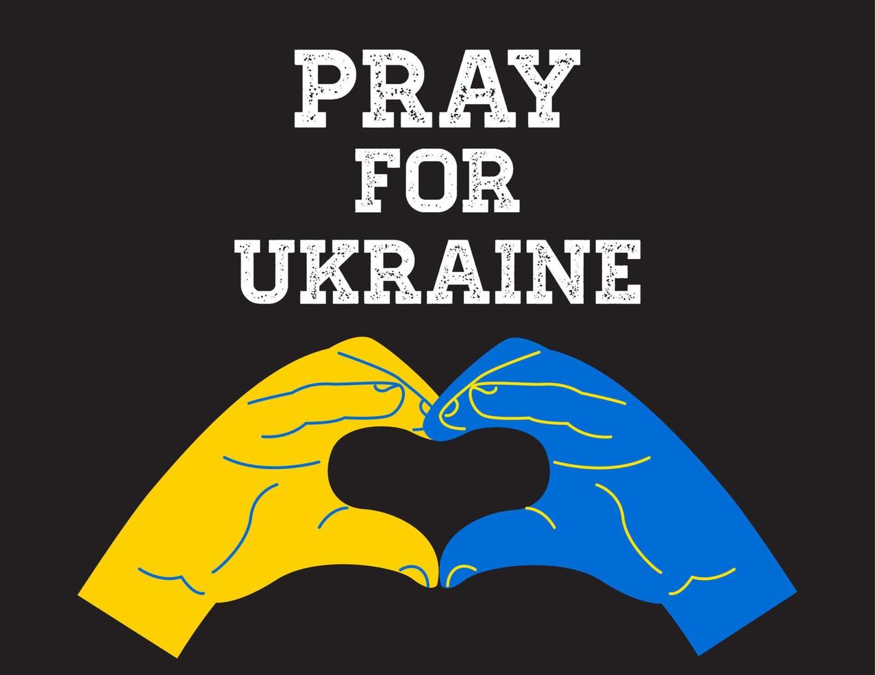 orar pela ucrânia, paz, ilustração vetorial de conceito de bandeira da ucrânia vetor