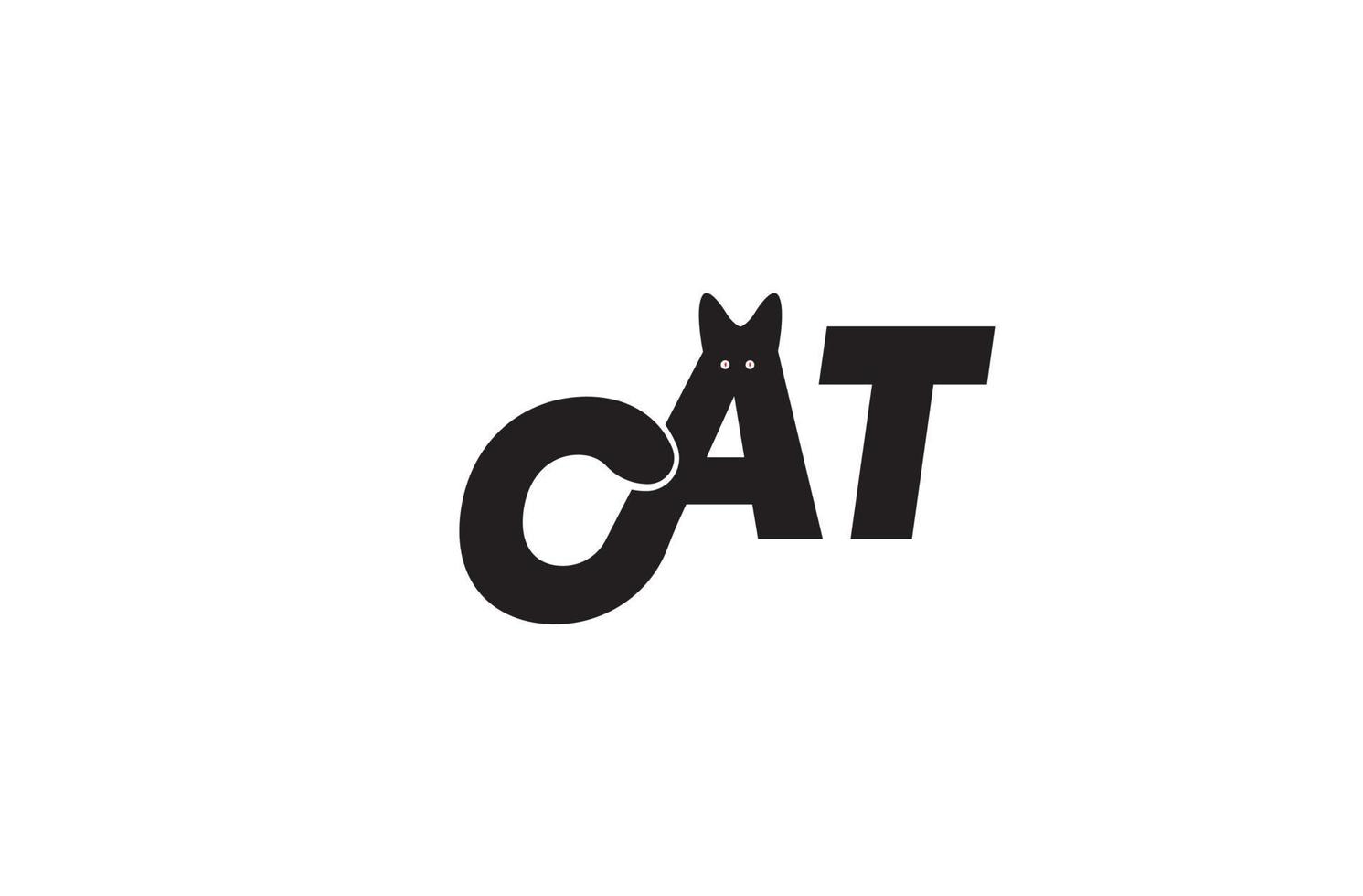 design de logotipo moderno dentro do texto do gato. modelo de vetor de logotipo de gato. ilustração vetorial, marca, logotipo para design.