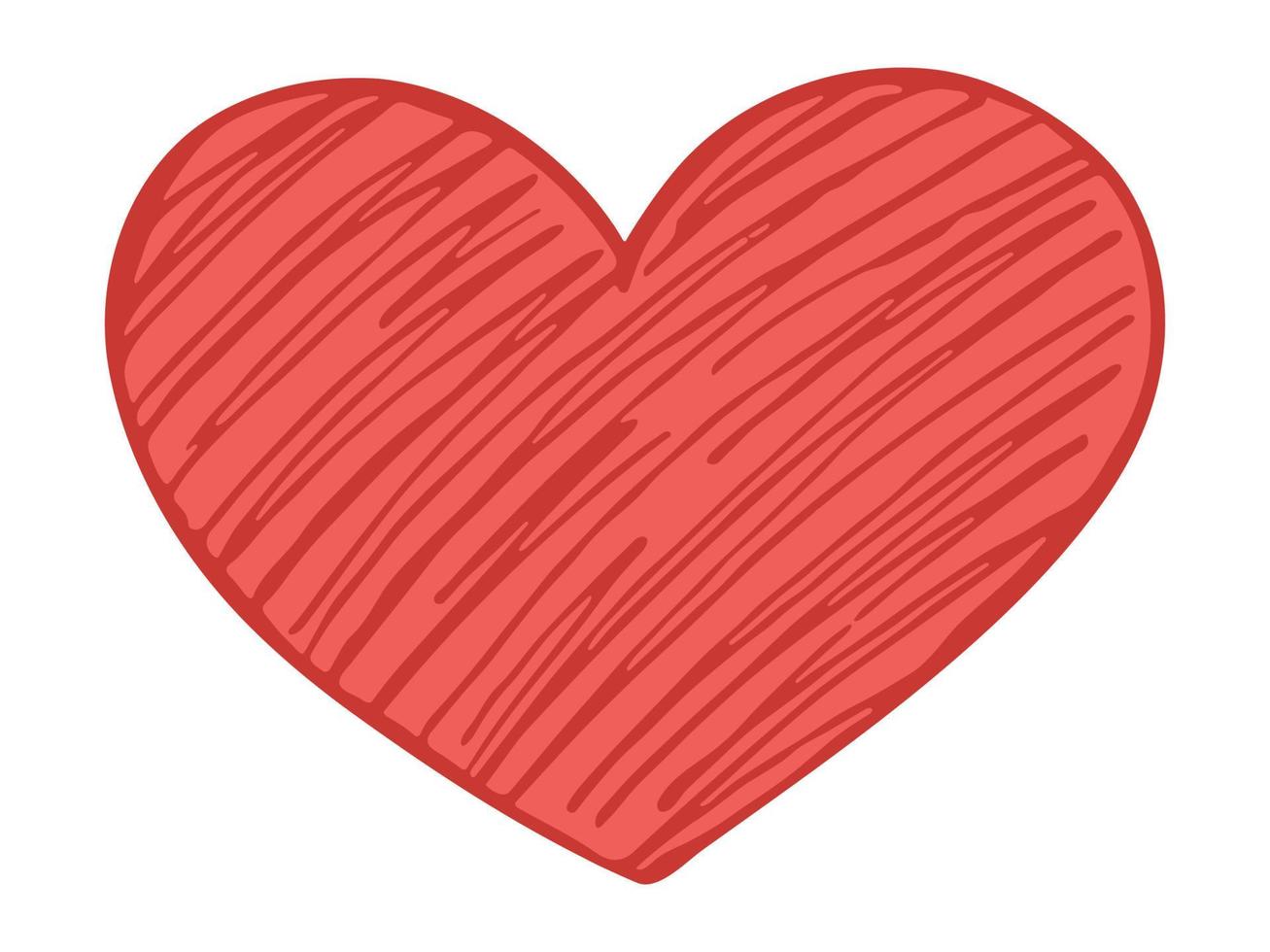 ilustração de coração desenhada de mão simples isolada em um fundo branco. doodle de coração de dia dos namorados fofo. vetor