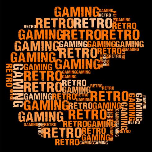 Ilustração em vetor retrô Gaming Wordcloud