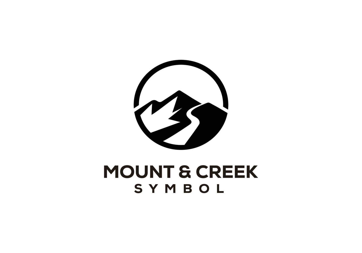 símbolo ícone montanha e rio. inspiração de design de modelo de logotipo vetor