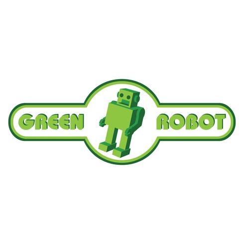 Logotipo de vetor de robô verde