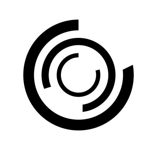 Logotipo de círculos de tecnologia concentrada vetor