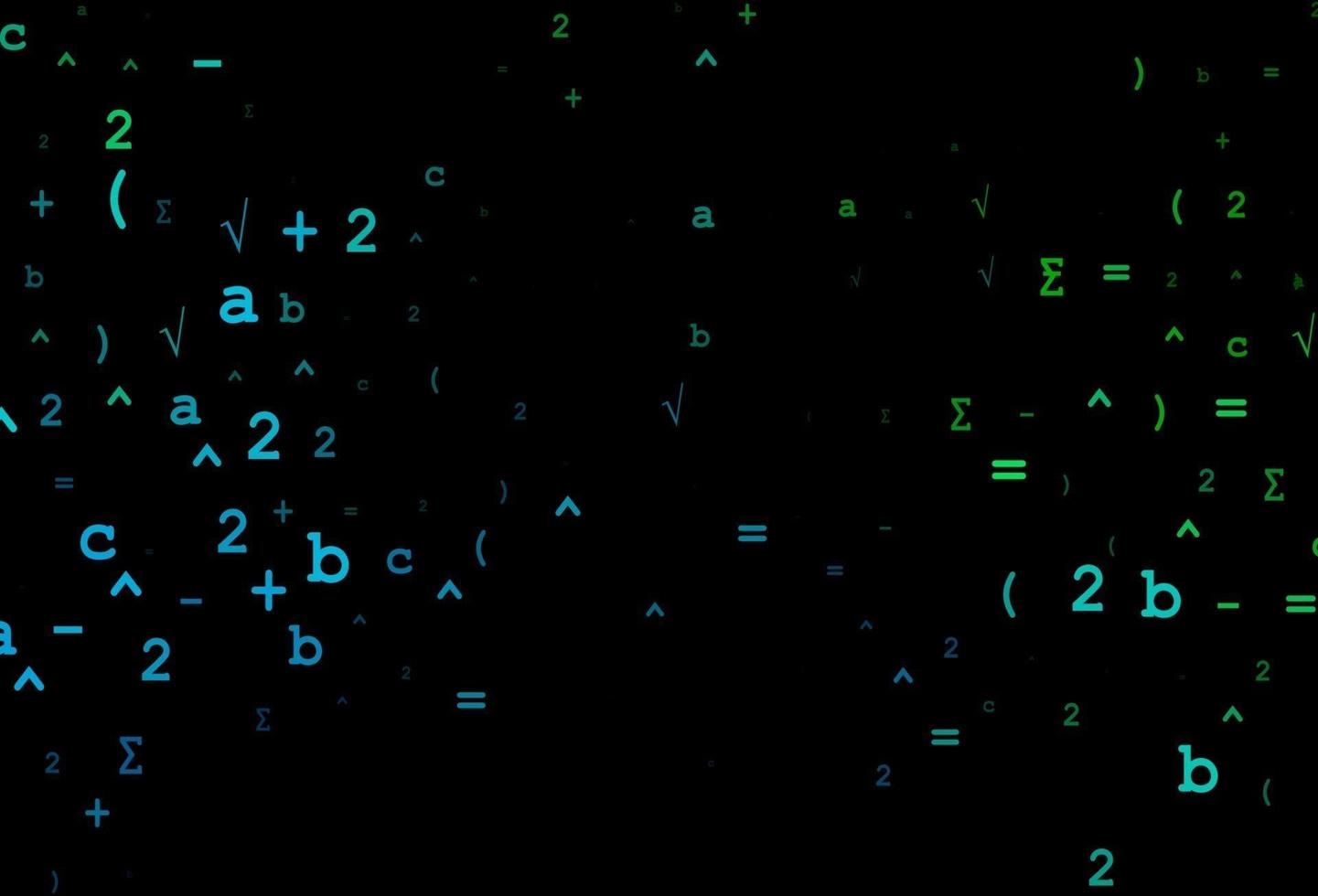 capa de vetor azul e verde escuro com elementos matemáticos.