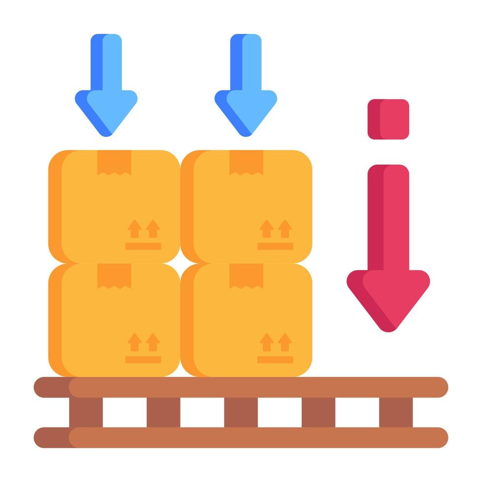 uma embalagem de carga em ícone editável plano vetor