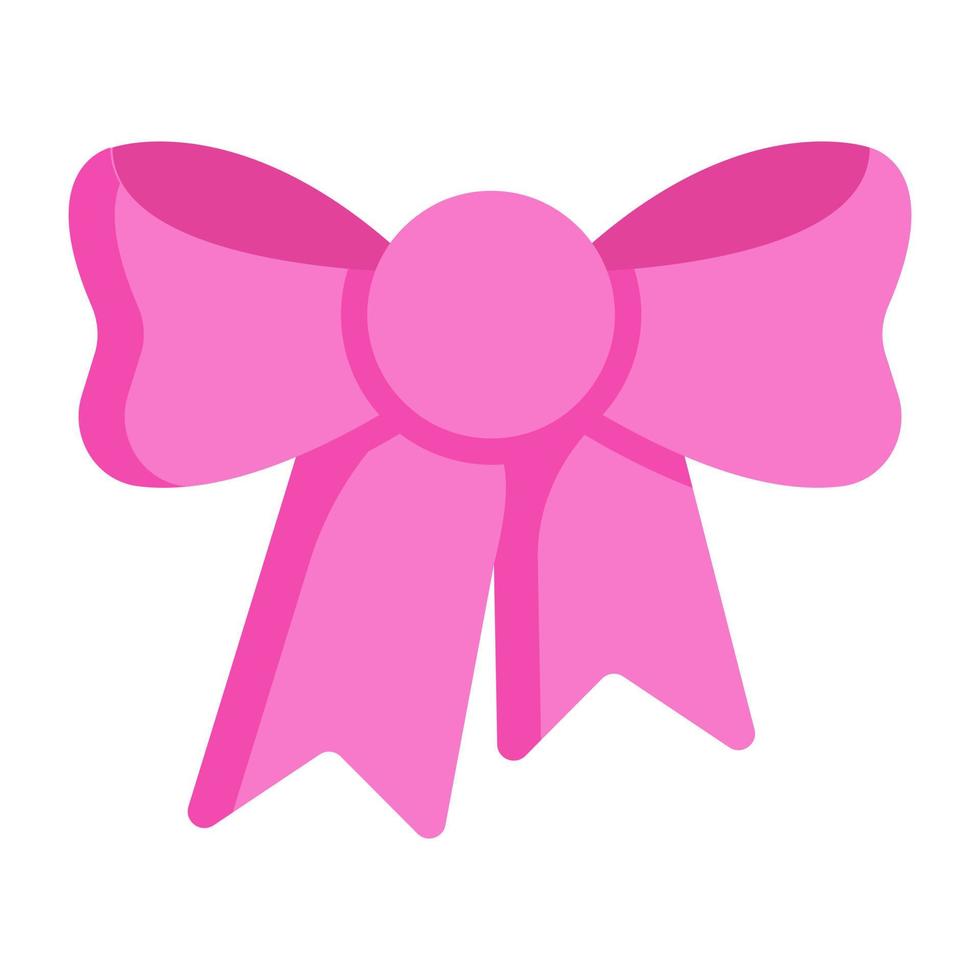 ícone plano de gravata borboleta rosa vetor