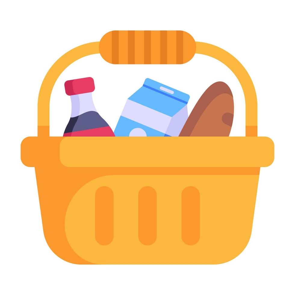 um ícone de uma cesta de alimentos, download premium vetor