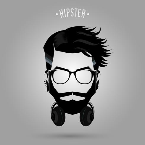 símbolo de fone de ouvido de hipster vetor