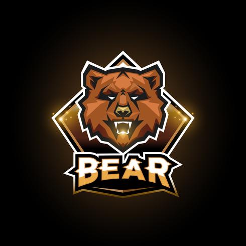 Logotipo do emblema do urso vetor