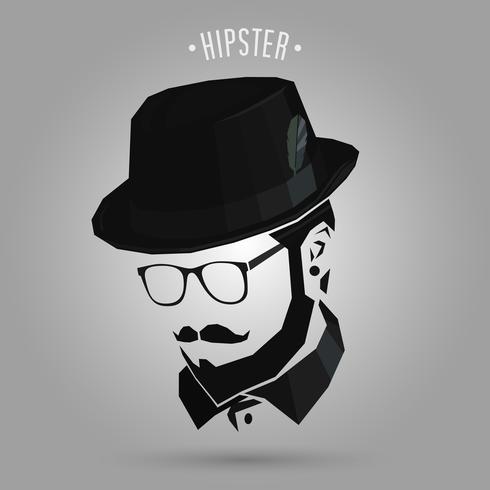 hipster usando chapéu vetor
