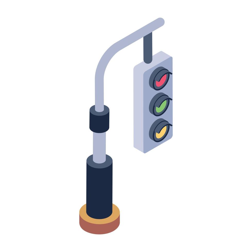 ícone de estilo isométrico moderno de semáforos vetor