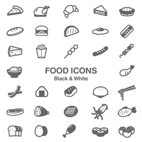 Conjunto de ícones de comida vetor