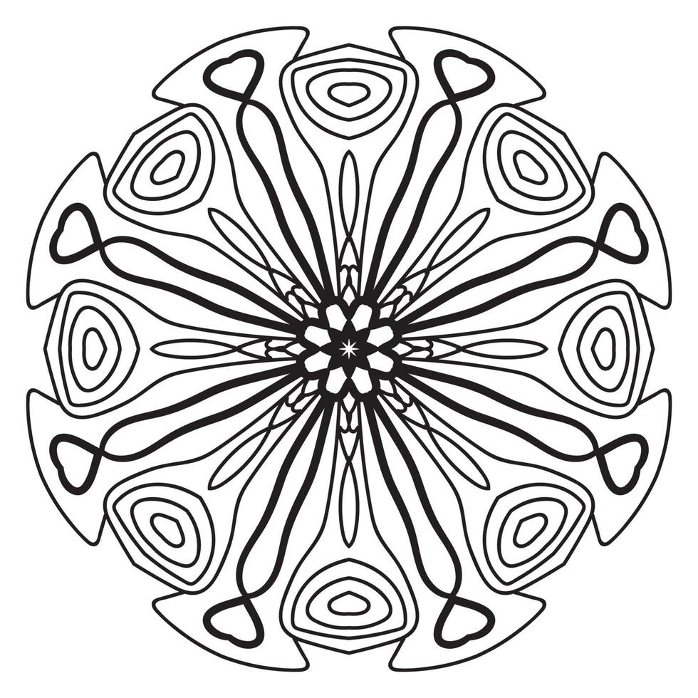 mandala fofa. flor redonda ornamental doodle isolada no fundo branco. ornamento decorativo geométrico em estilo oriental étnico. vetor