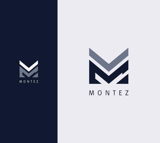 Modelo de Design de logotipo de letra M de sobreposição vetor