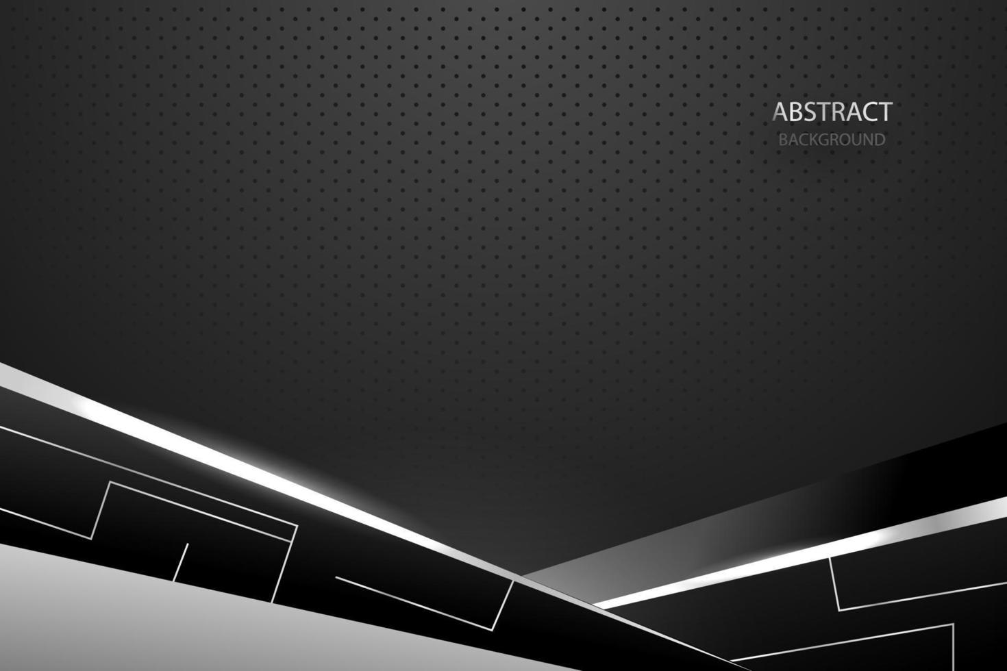 luz cinza escura abstrata em metal preto com design de malha de círculo. ilustração em vetor fundo de aço de tecnologia futurista de luxo moderno