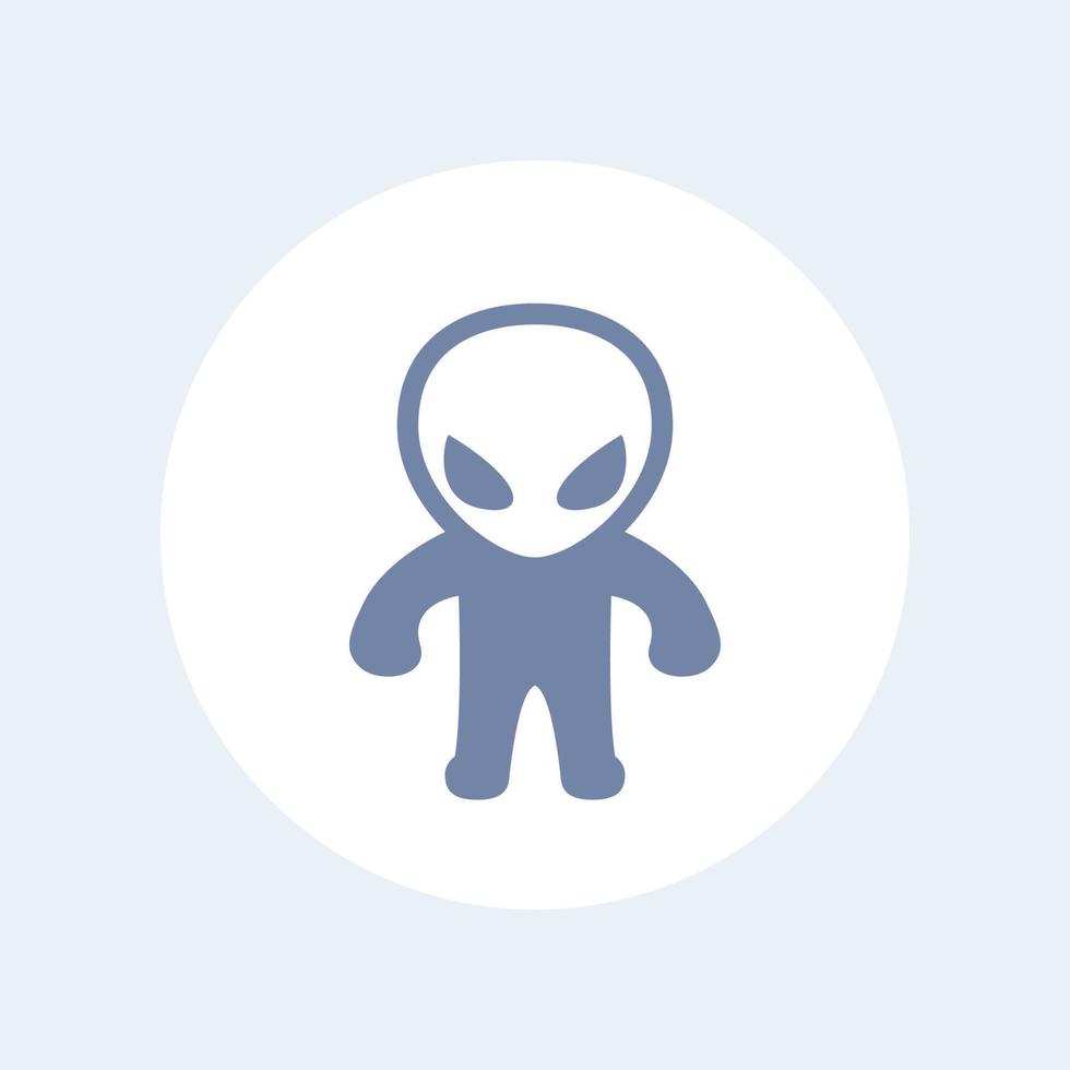 ícone extraterrestre, alienígena isolado no branco vetor