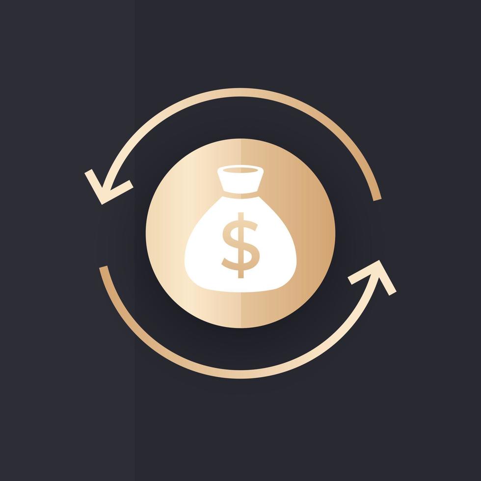 reinvestir dinheiro, ícone de financiamento e investimento para web vetor