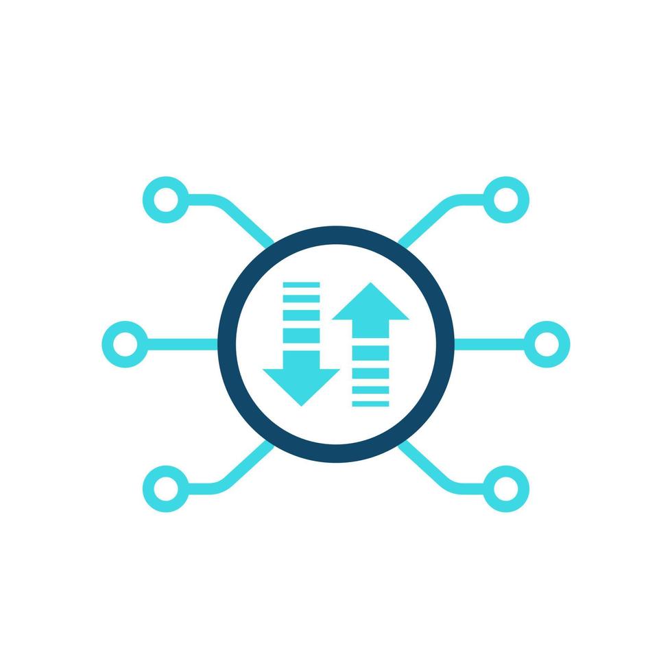 ícone de transferência de dados em branco vetor