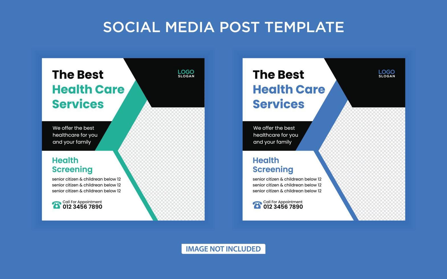 o melhor modelo de postagem de banner de mídia social de serviços de saúde vetor