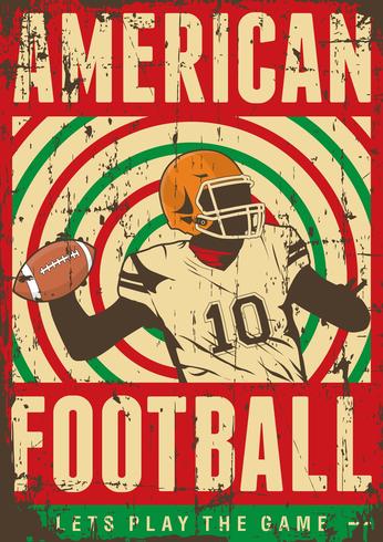 Futebol Americano Rúgbi Esporte Retro Pop Art Poster Sinalização vetor