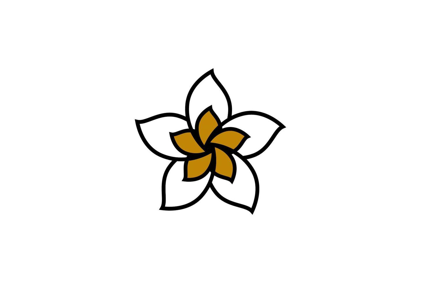vetor de design de logotipo de flor de frangipani simples estrela geométrica minimalista