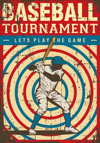Signage retro do cartaz do pop art do esporte do basebol vetor