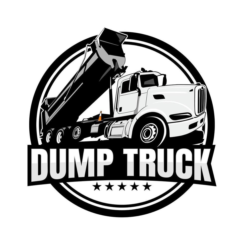 vetor de ícone de design de logotipo de caminhão basculante