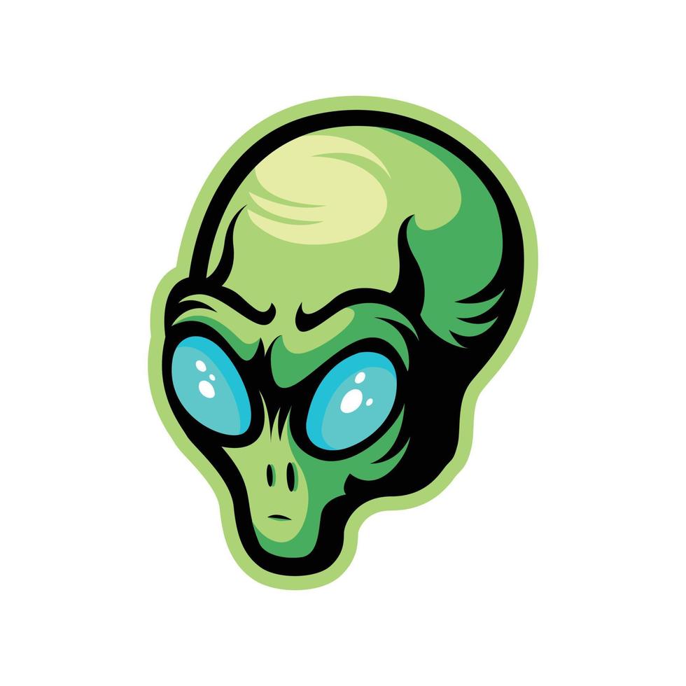 esporte de logotipo de mascote de cabeça alienígena vetor