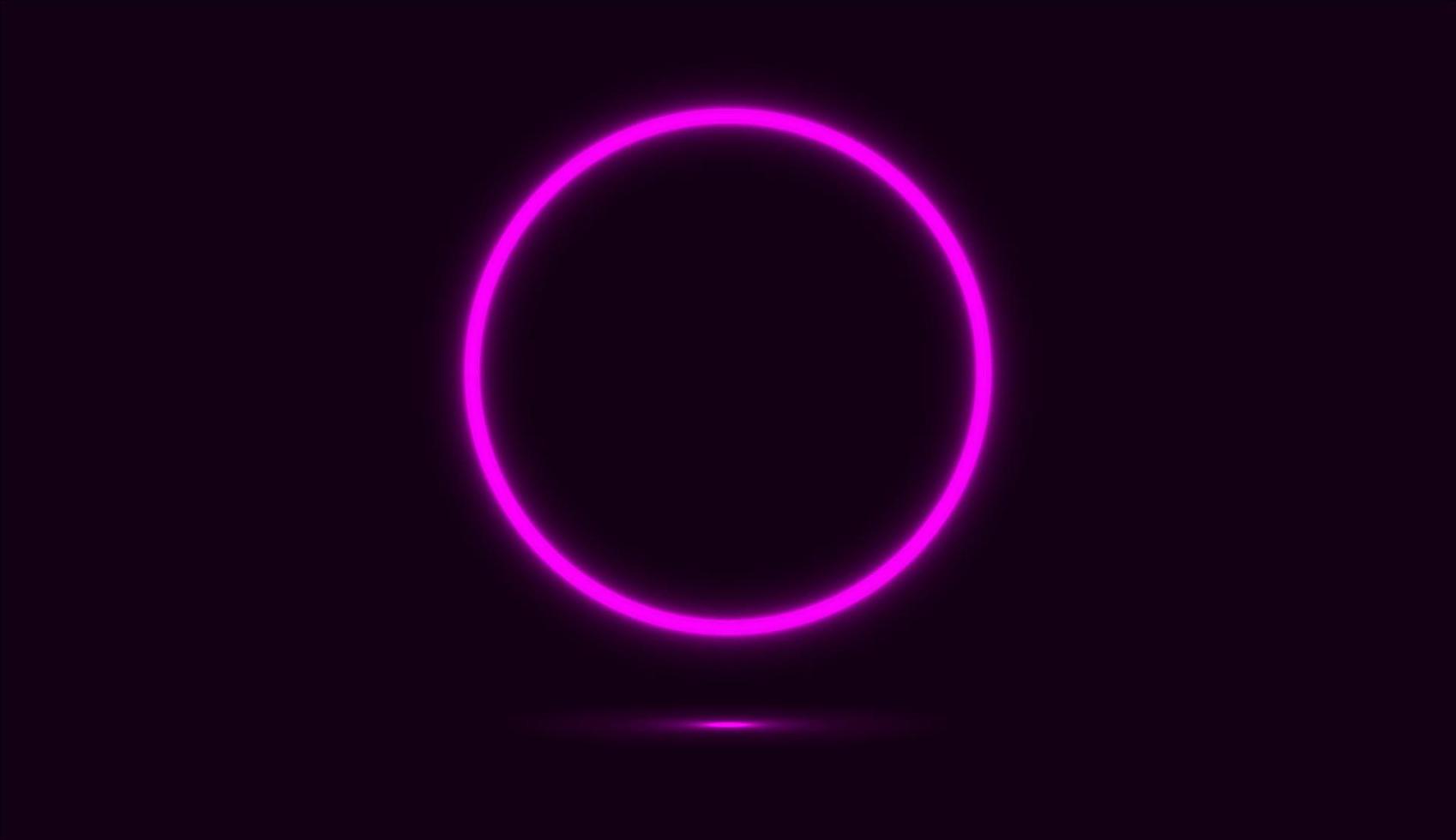néon roxo de círculo isolado em fundo escuro vetor