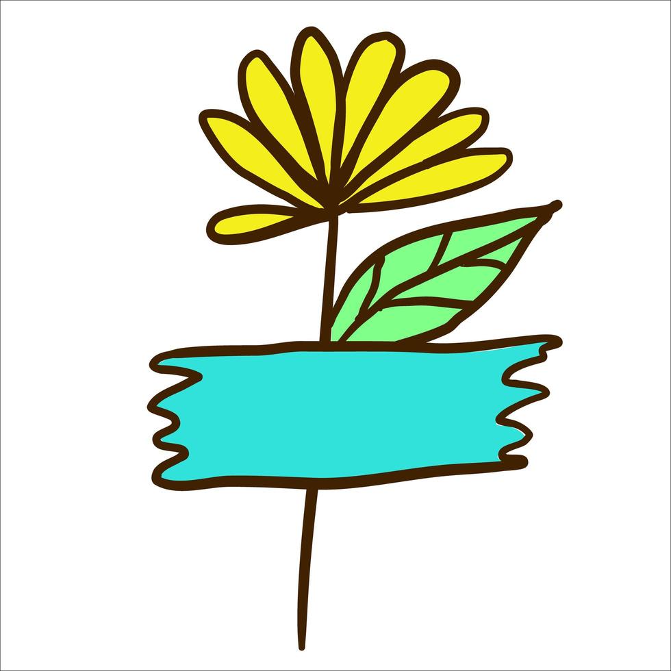 clipart de fita colorida. flor gravada. vetor de papel rasgado.