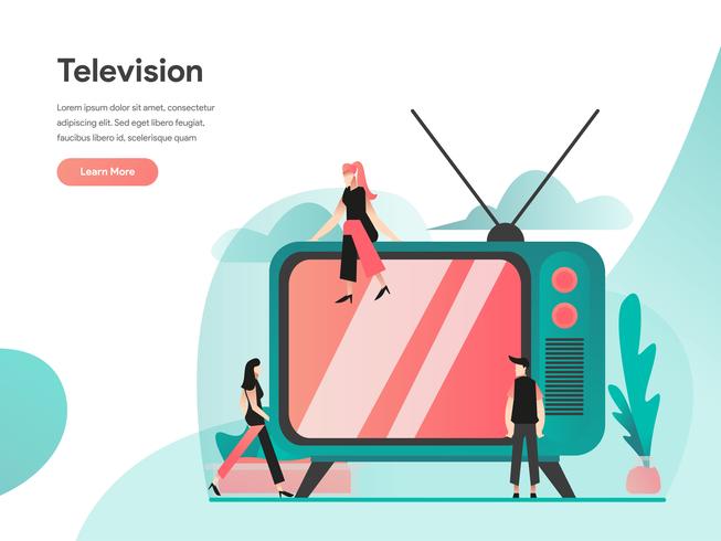 Conceito de ilustração de televisão. Conceito de design moderno apartamento de design de página da web para o site e site móvel. Ilustração vetorial EPS 10 vetor