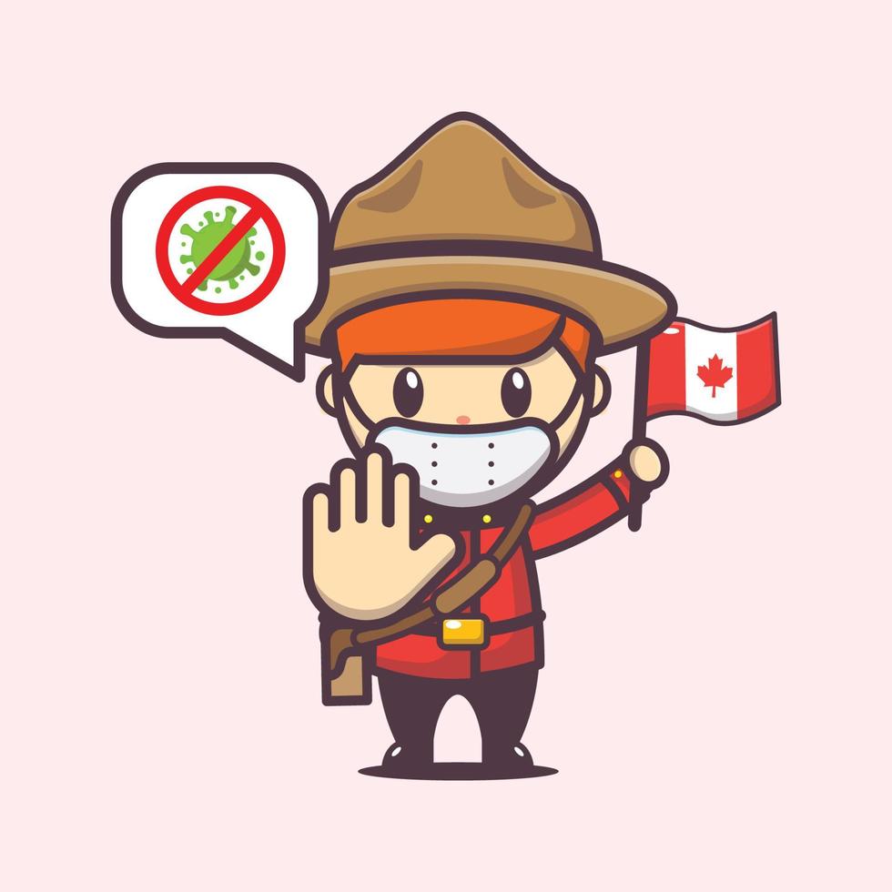 ilustração do dia do canadá com personagem de desenho animado bonito vetor