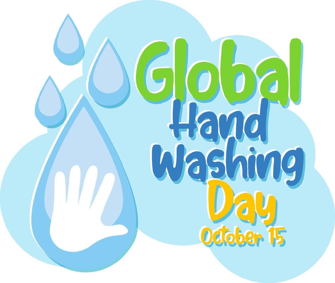 design global de banner do dia da lavagem das mãos vetor