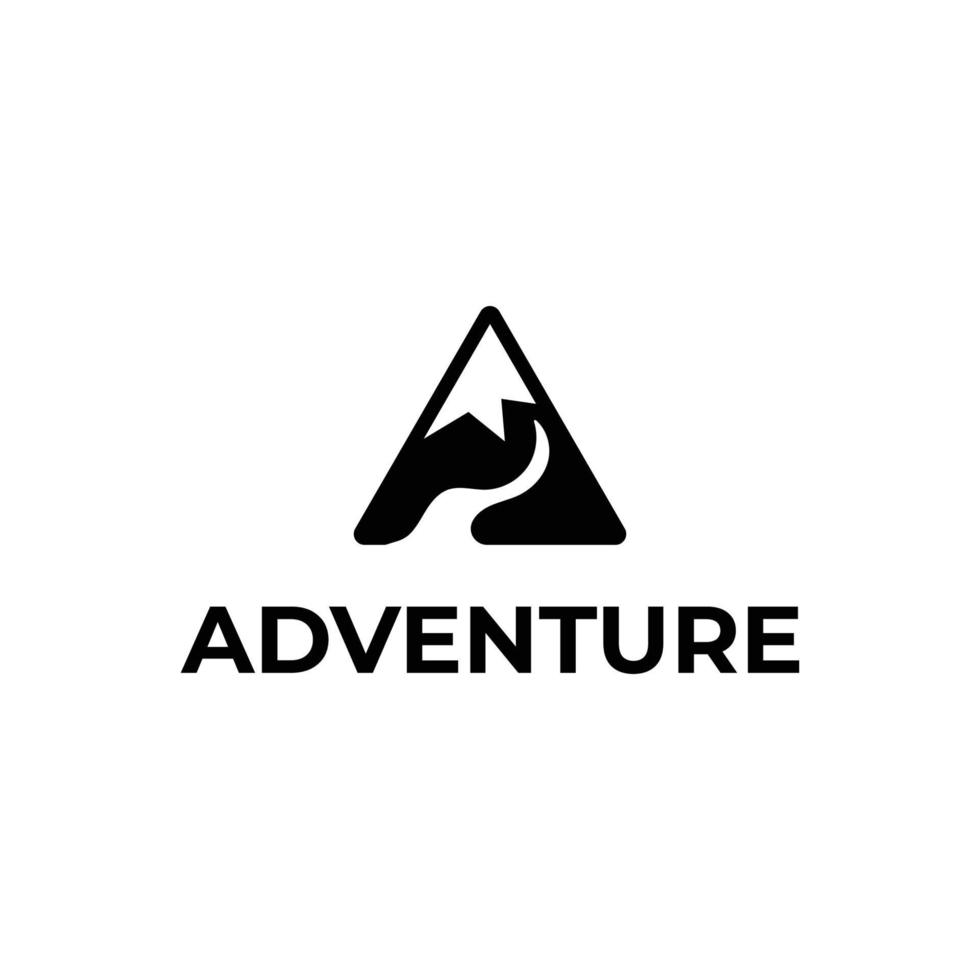 design de logotipo de montanha. perfeito para camping, aventura ao ar livre, expedição, esqui e escalada. ilustração de arte vetorial vetor